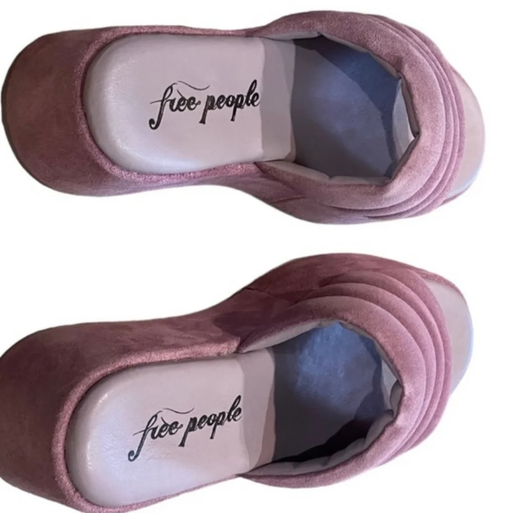 Free People Almost Paradise Suede Platform Slip in Orchid Pink 37.5 / 7.0